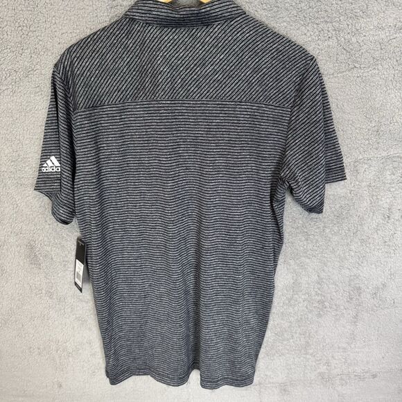 Adidas Shirt Men's M Grey Feeder Polo Short Sleeve Stretch Performance - Picture 8 of 9